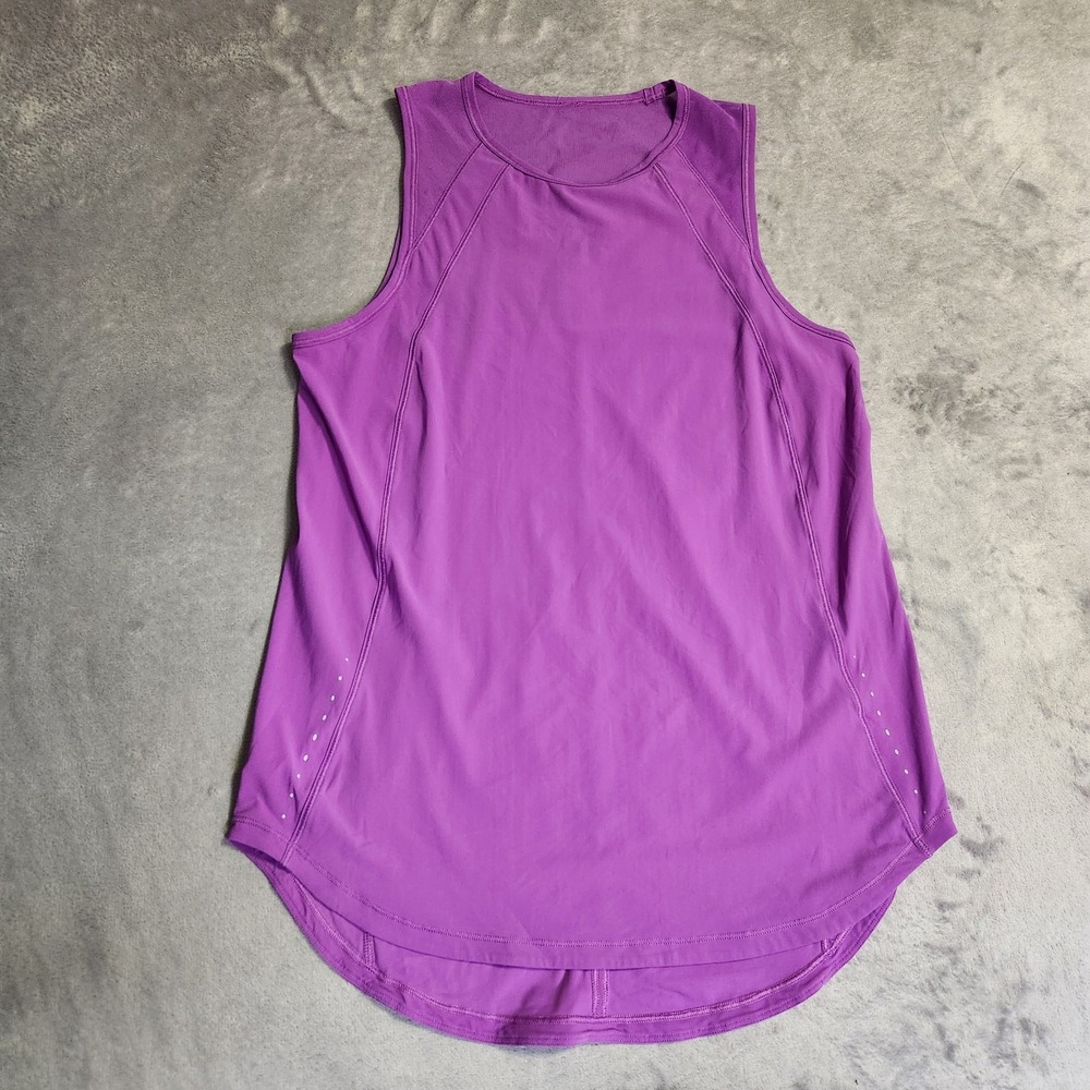 Lululemon Womens Sculpt Tank Top 8 Magenta Perforated Mesh Breathable Run Gym